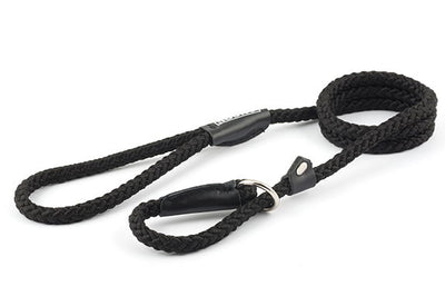 Ancol Viva Nylon Rope Slip Lead Black 8mm x1.5m